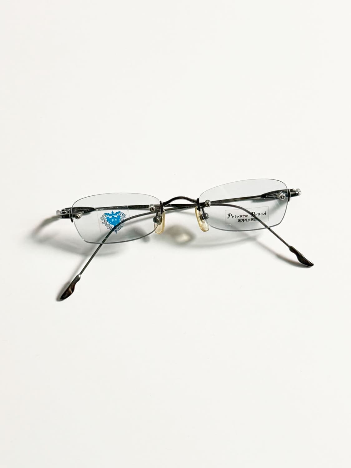 90s PRIVATE BRAND 무테 스퀘어 빈티지 안경 상품이미지1