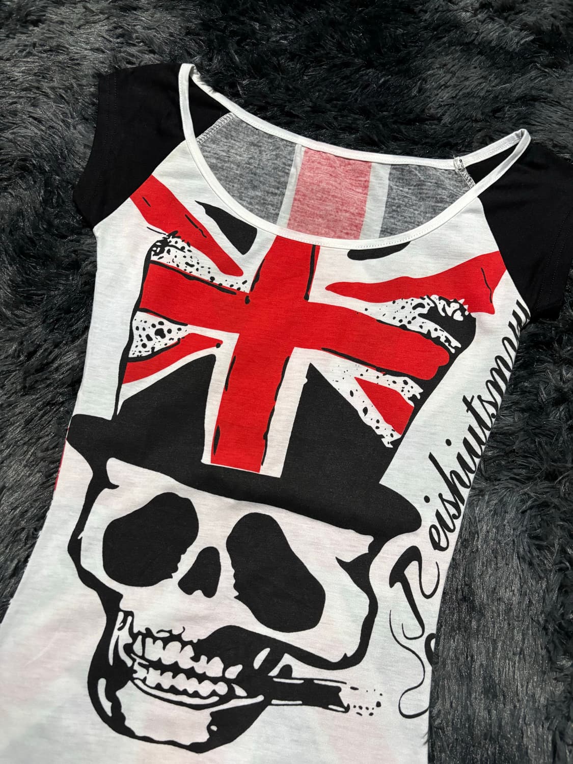 유니온잭 스컬 프린팅 반팔 티셔츠 상품이미지5