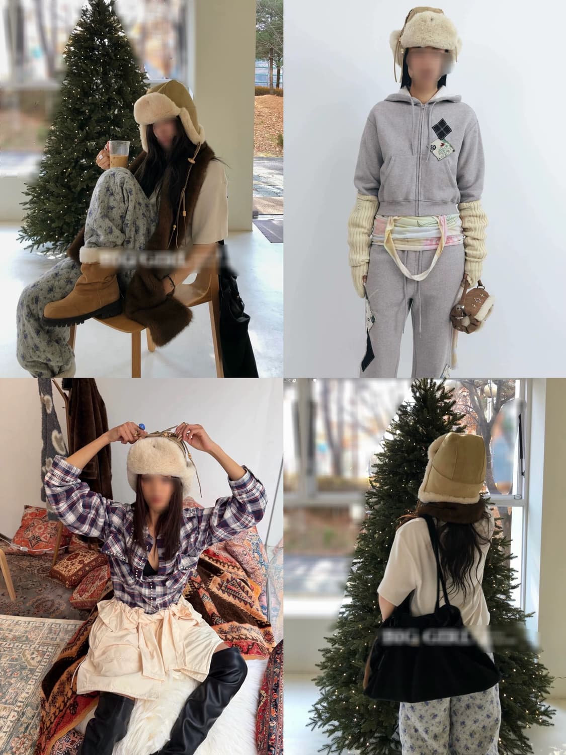 베이지 오픈와이와이 시어링 트래퍼햇 트루퍼햇  상품이미지2