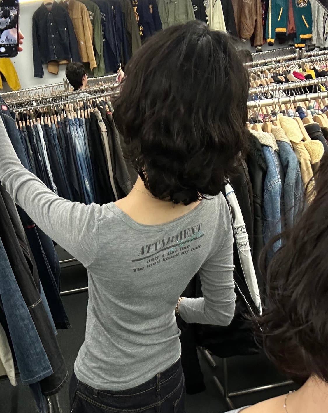 OS)Japanese vintage Y2K 빈티지 프린팅 그레이 롱슬리브 상품이미지2