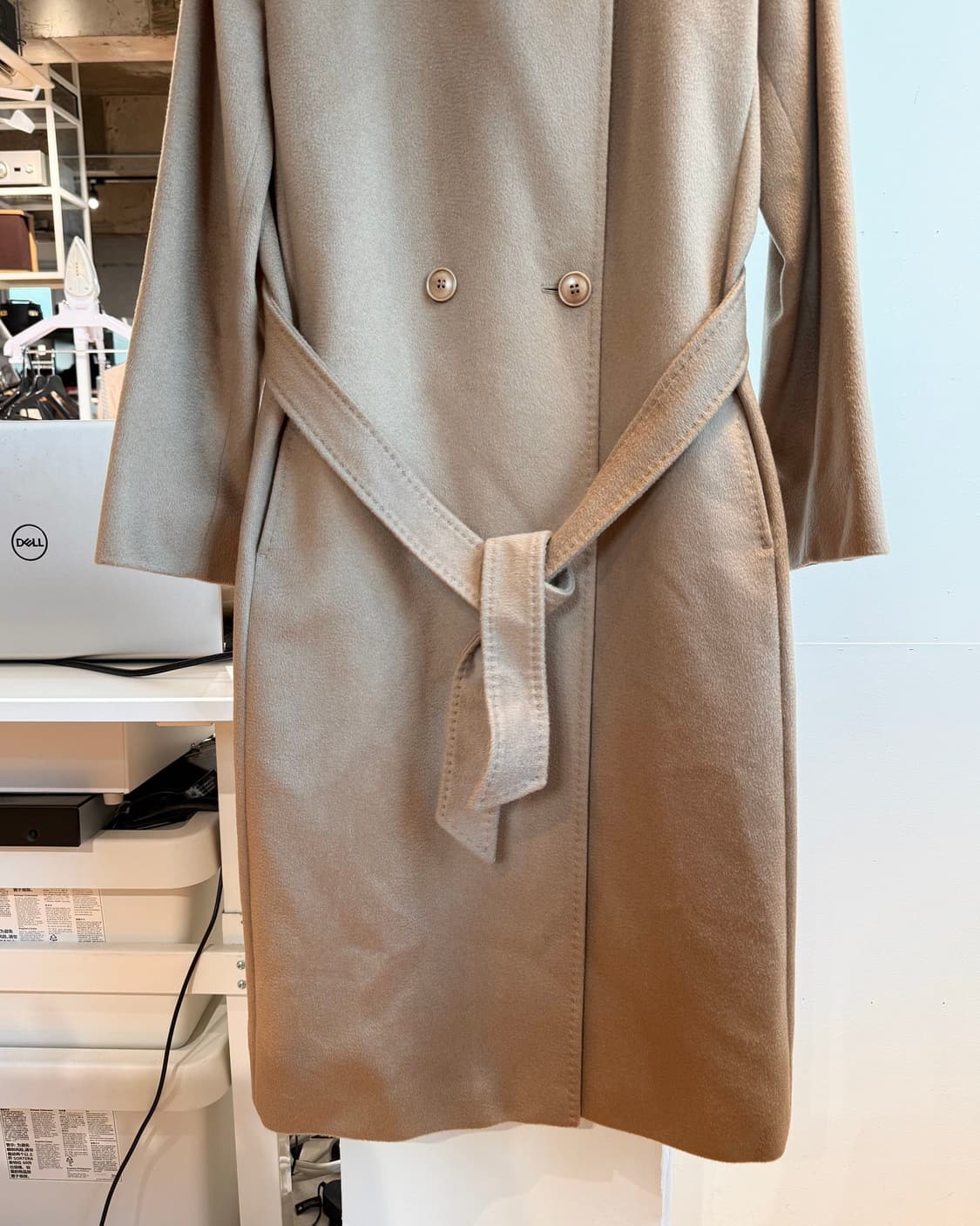 막스마라 스튜디오 브라운 비스코스 벨티드 코트  상품이미지6