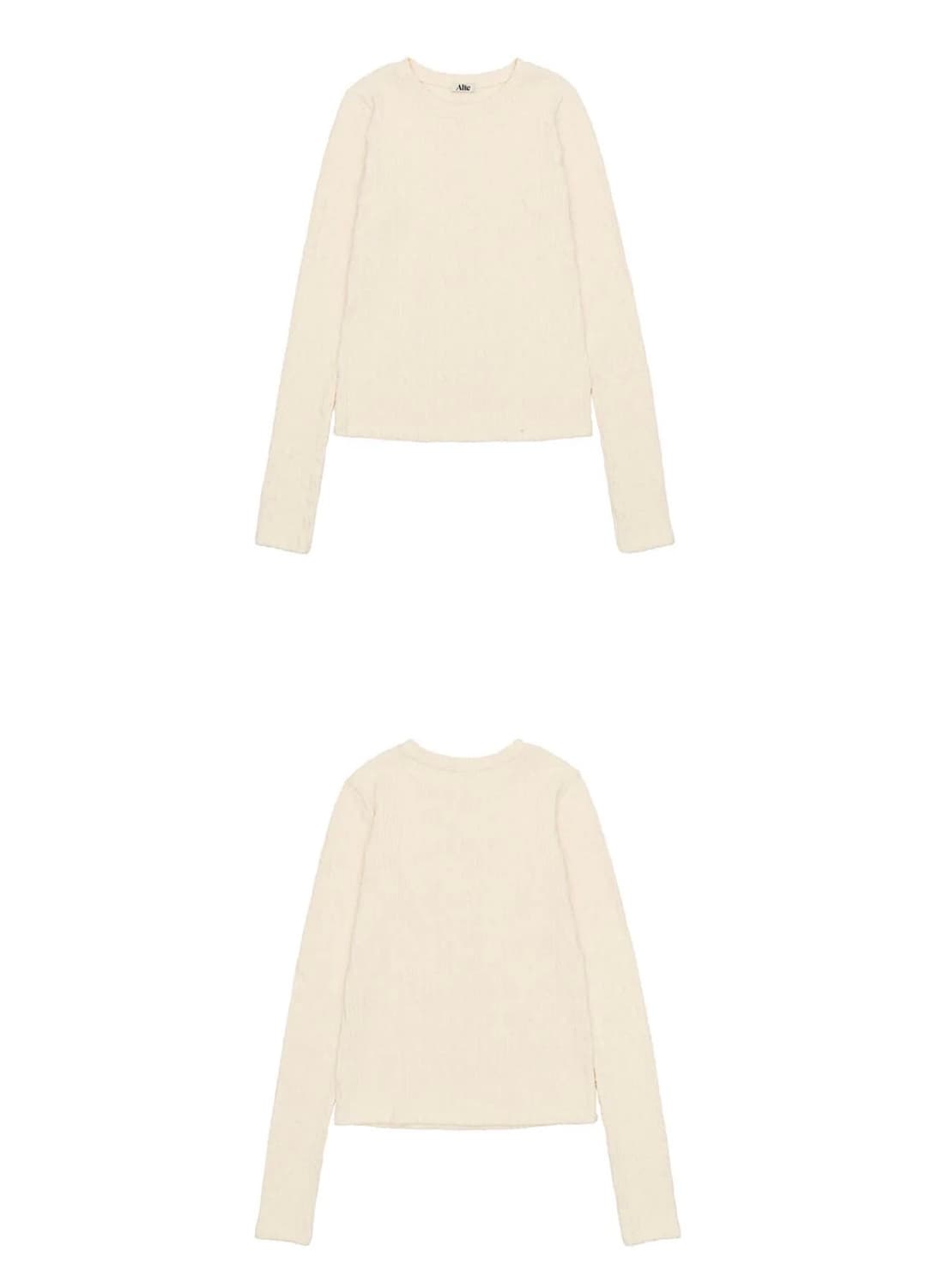 알테 alte 케이블 져지 티 cable jersy tee 크림색 택포 상품이미지5