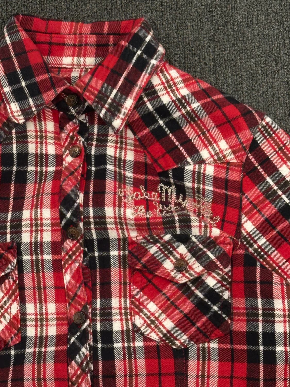 L)빈티지 여성 스티치 플란넬 셔츠 상품이미지2