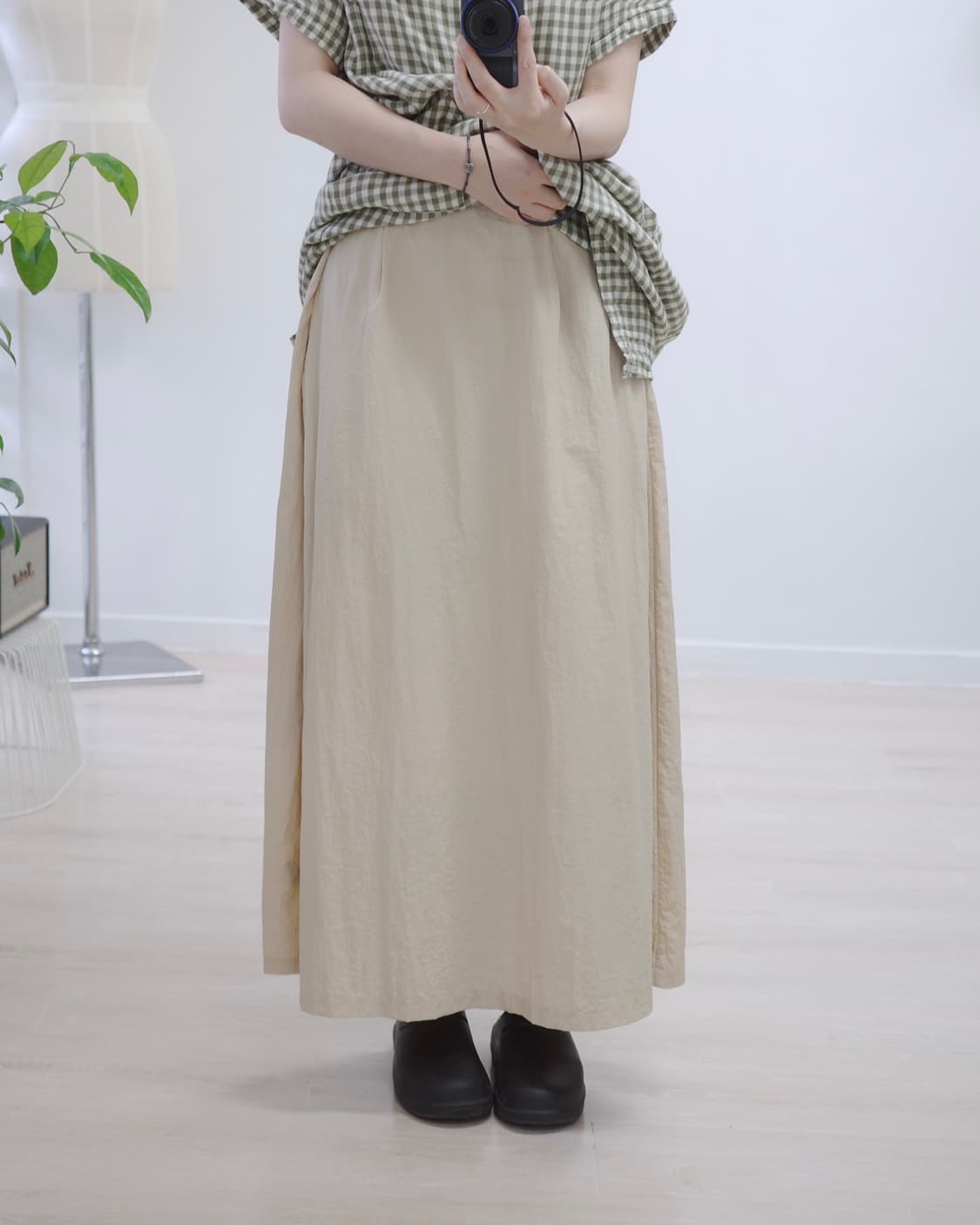 beige banding long Skirt 상품이미지2