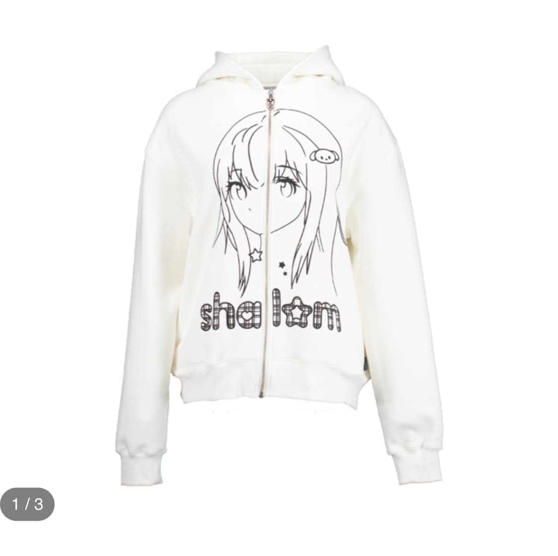 샬롬클럽 고티 후드 집업 화이트 상품이미지1