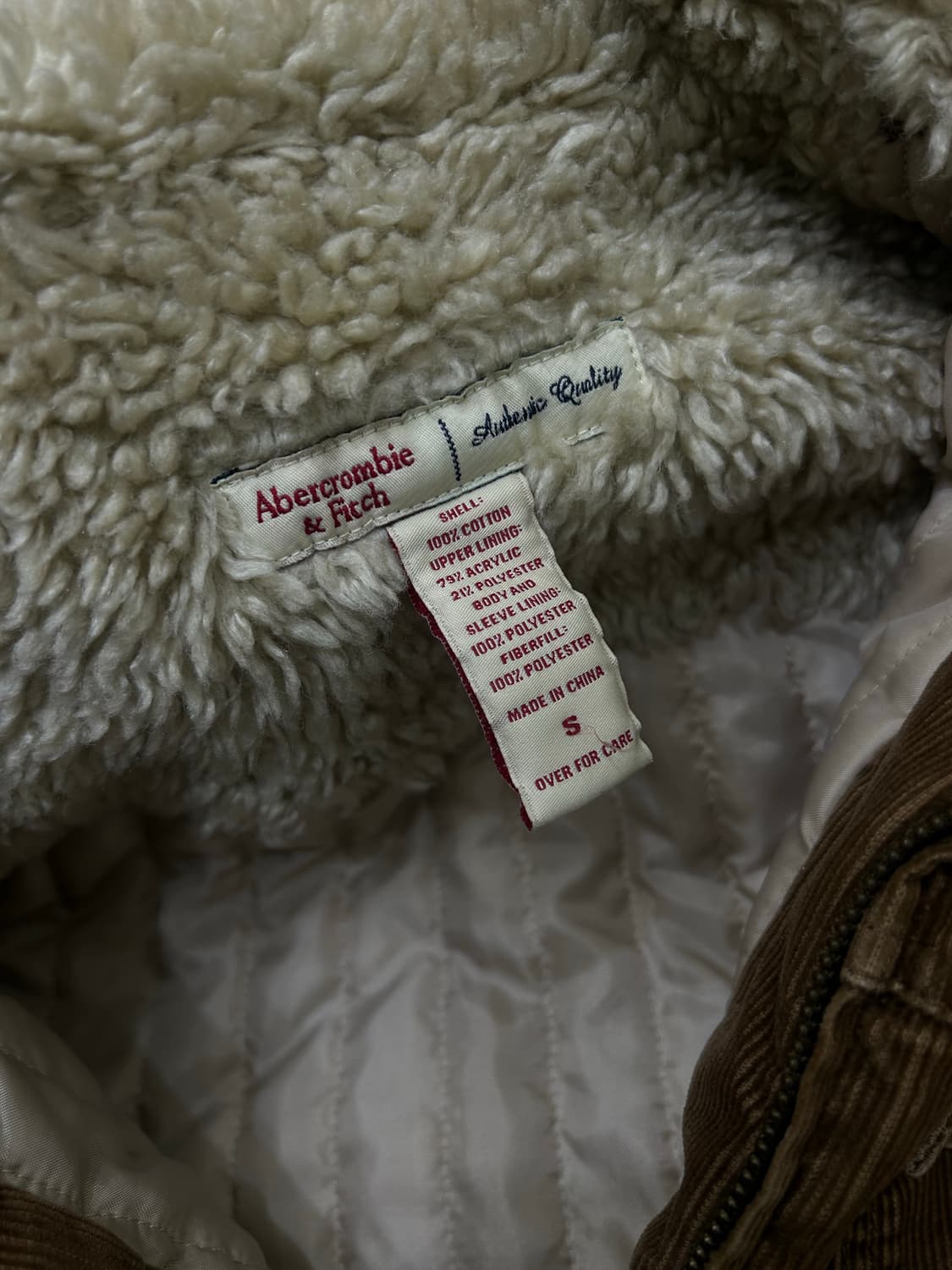 [S]아베크롬비 코듀로이 퍼 자켓/브라운 상품이미지5