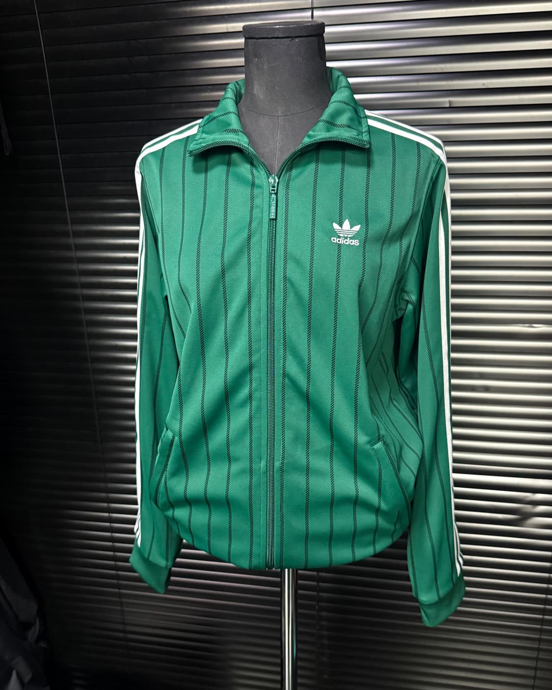 아디다스 스트라이프 초록 그린 스트라이프 올드스쿨 져지 저지 트랙탑 집업 상품이미지2