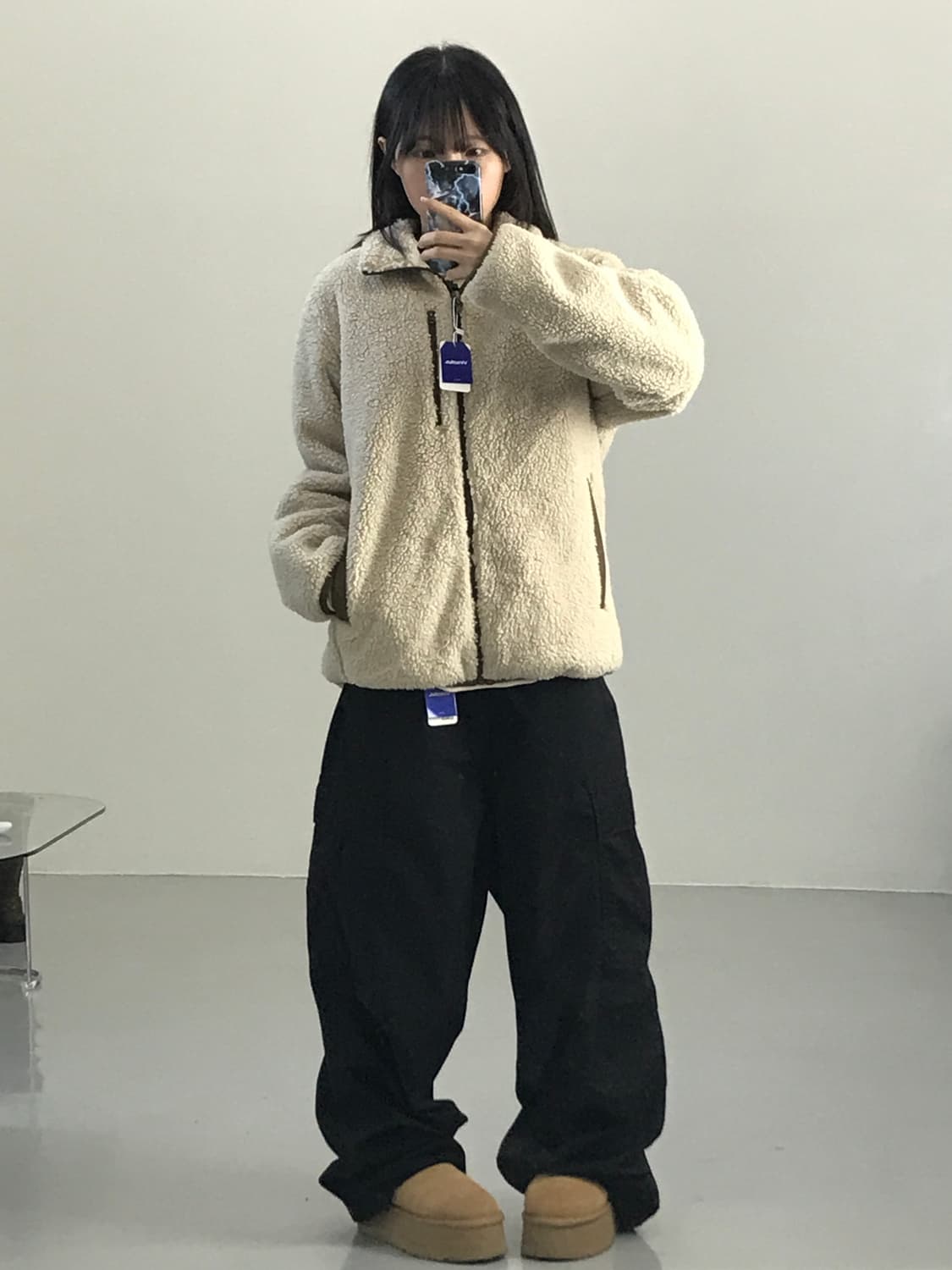 일본 유니클로 베이지 후리스 자켓 상품이미지2