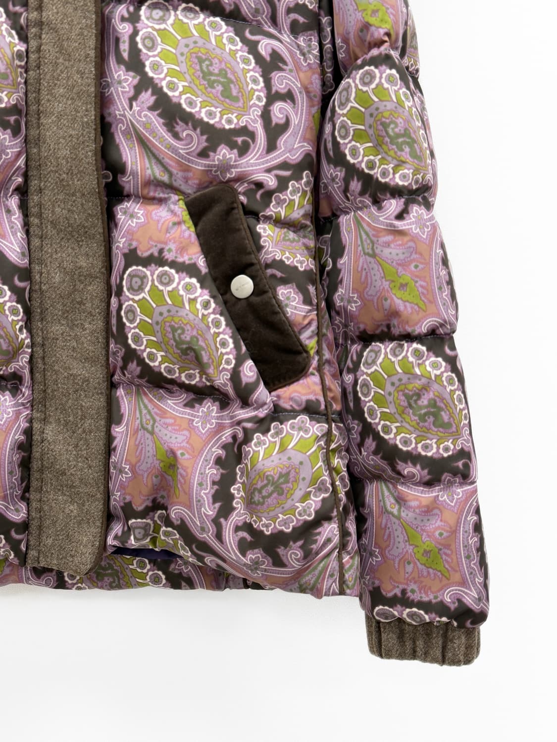 에트로 페이즐리 패턴 울 트리밍 라쿤 퍼 구스다운 자켓 상품이미지5