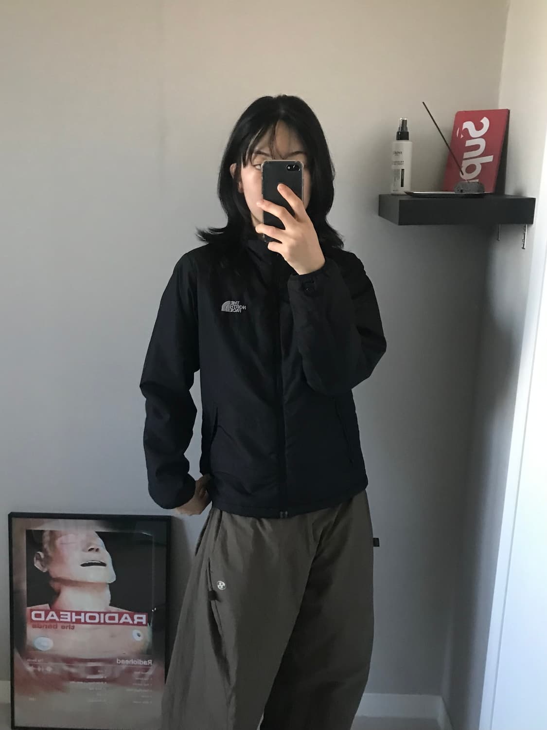 노스페이스 로고 블랙 경량 패딩 상품이미지2