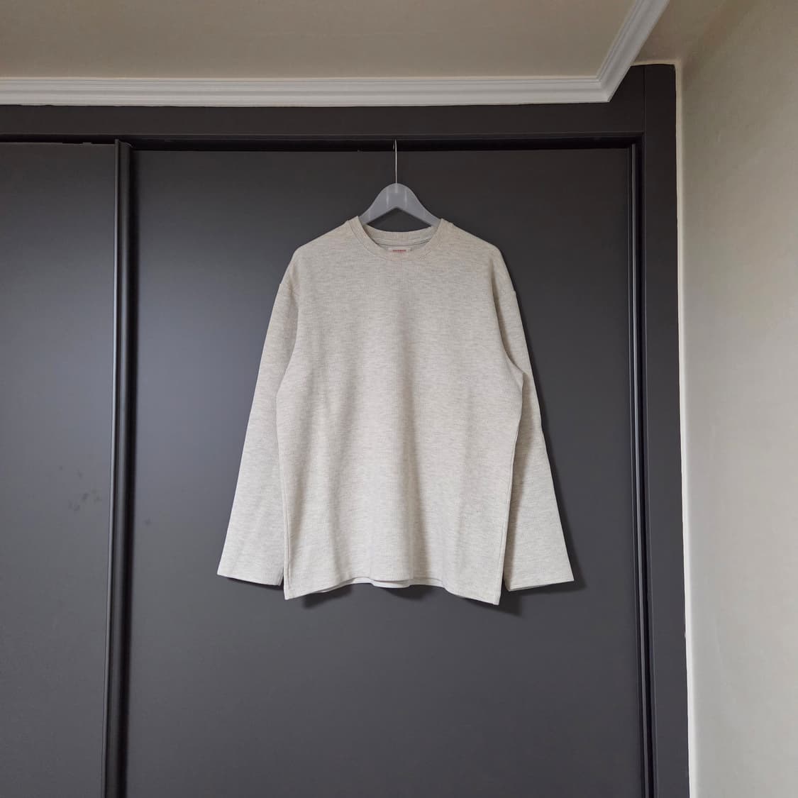 [2] 에브리원 와플 롱슬리브 티셔츠 오트밀 / 아이보리 에크루 화이트 상품이미지1