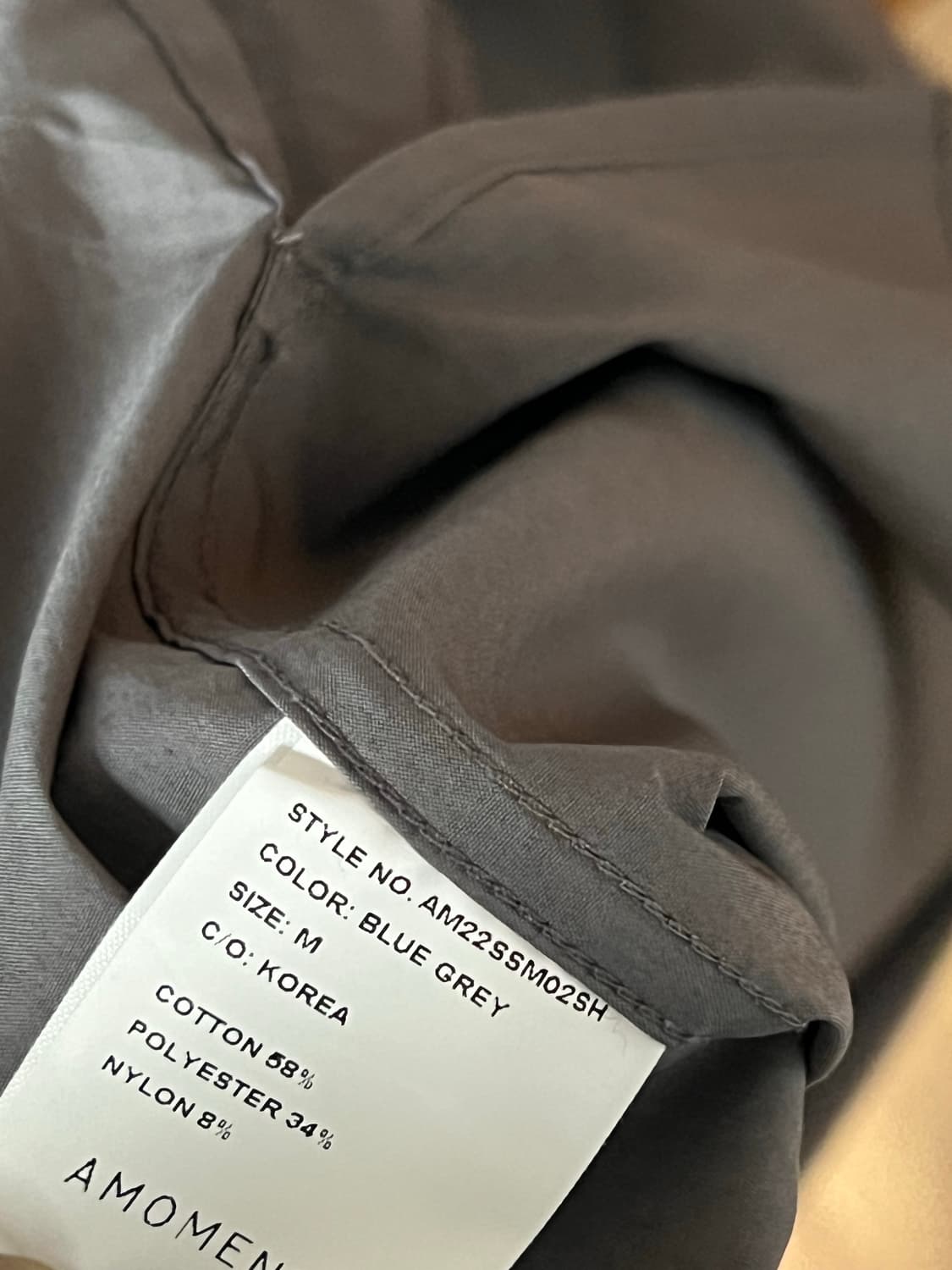 아모멘토 스퀘어 포켓 오버사이즈 셔츠M 그레이 상품이미지4