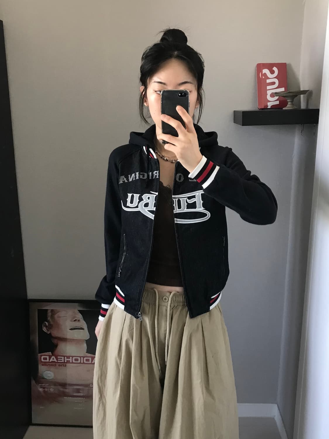 푸부 올드스쿨 프린팅 데님 후드집업 상품이미지4