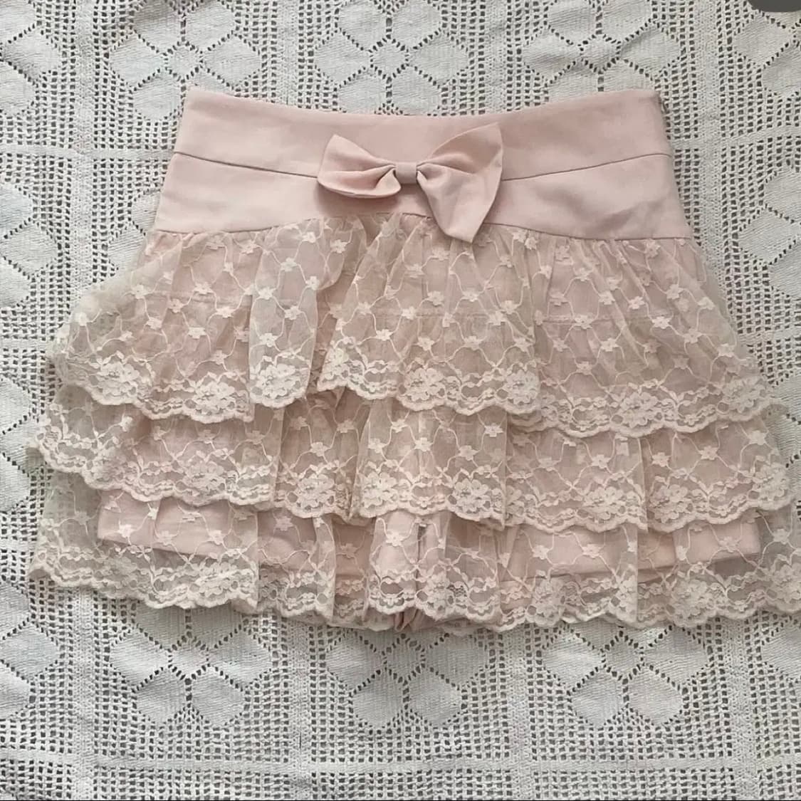 사카타빈티지 핑크 레이스 캉캉 스커트 모리걸 양산형 상품이미지2