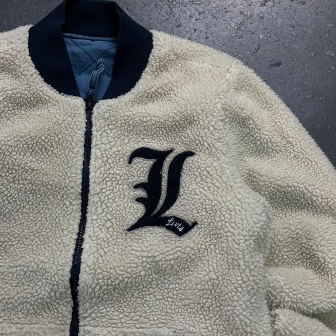 100 리바이스 리버시블 데님 퀼팅 후리스 자켓 상품이미지8