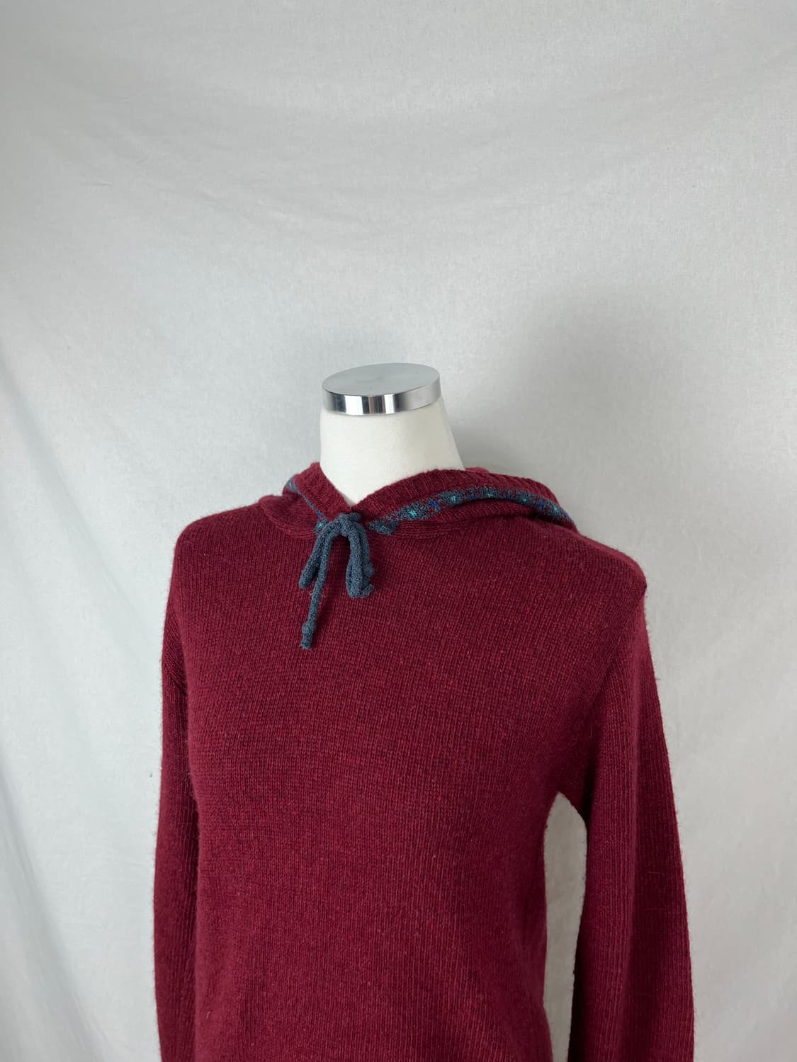 Vintage 아즈텍패턴 딥레드컬러 니트 후디  상품이미지2