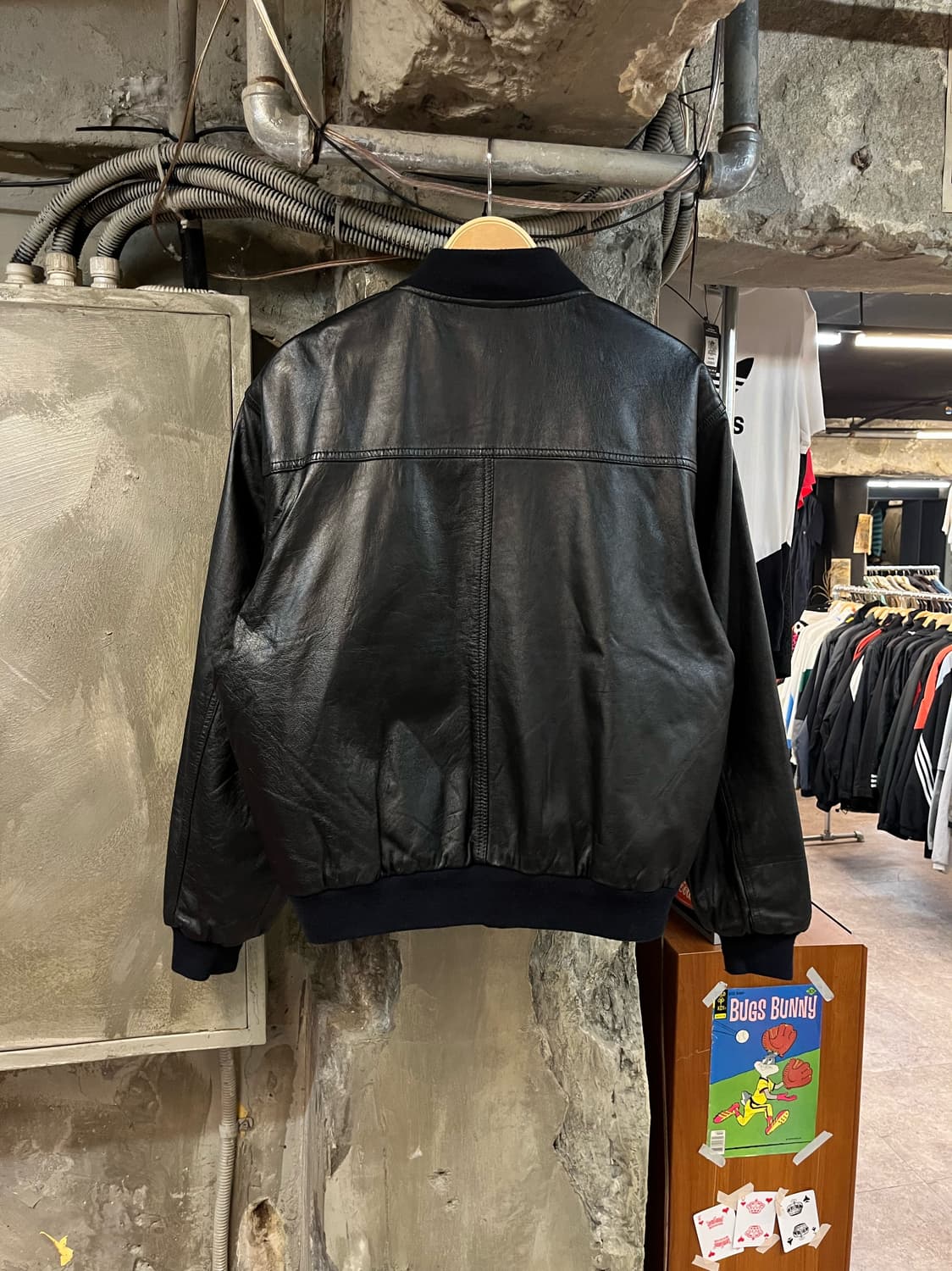 나프나프 빈티지 레더 집업 자켓 블랙 L #csz1991 상품이미지2