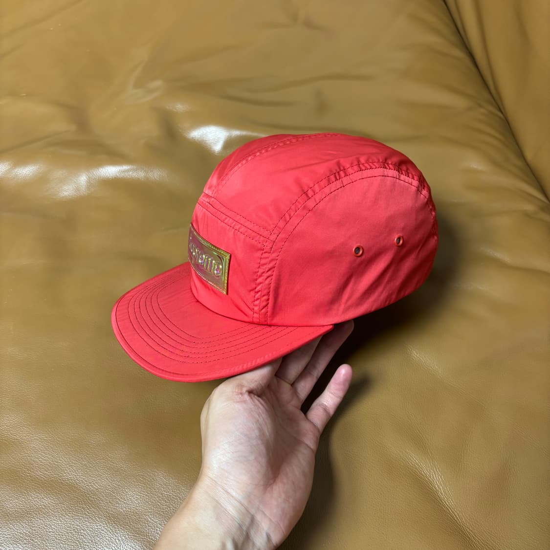 Supreme 슈프림 메탈릭 로고 레드 캠프캡 모자 (Red) 상품이미지4