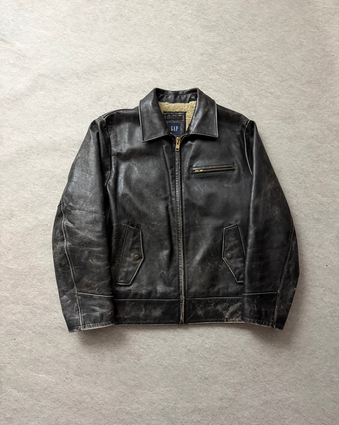 Old gap 소가죽레더자켓 상품이미지1