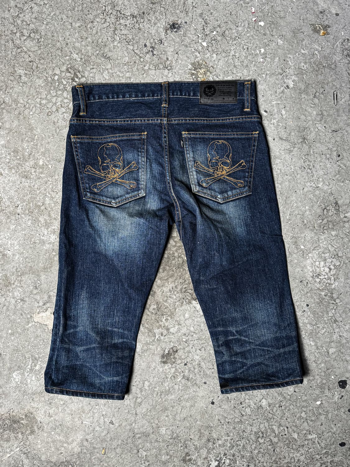 ROEN – Skull Leather Patch Denim shorts  상품이미지9