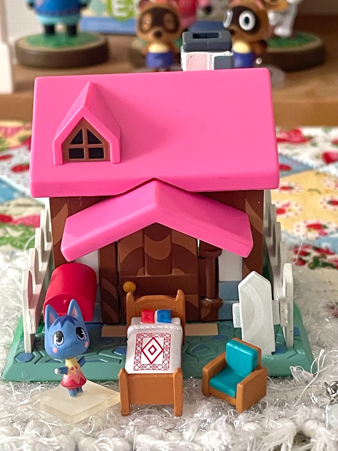 동물의숲 고전 숲을만들자 나의집 극장판 분홍 핑크 지붕 집 피규어 상품이미지5