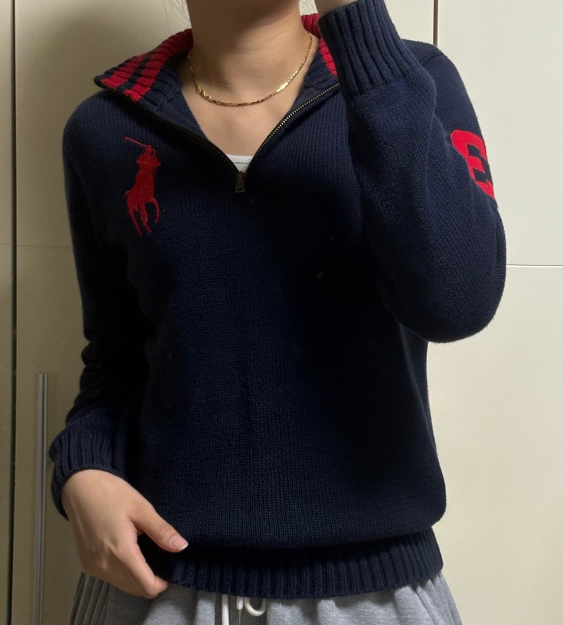 폴로 랄프로렌 빅포니 반집업 니트 상품이미지1