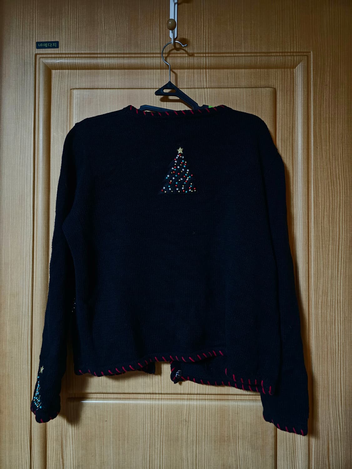 스웨덴크리스마스비즈블랙가디건 상품이미지3