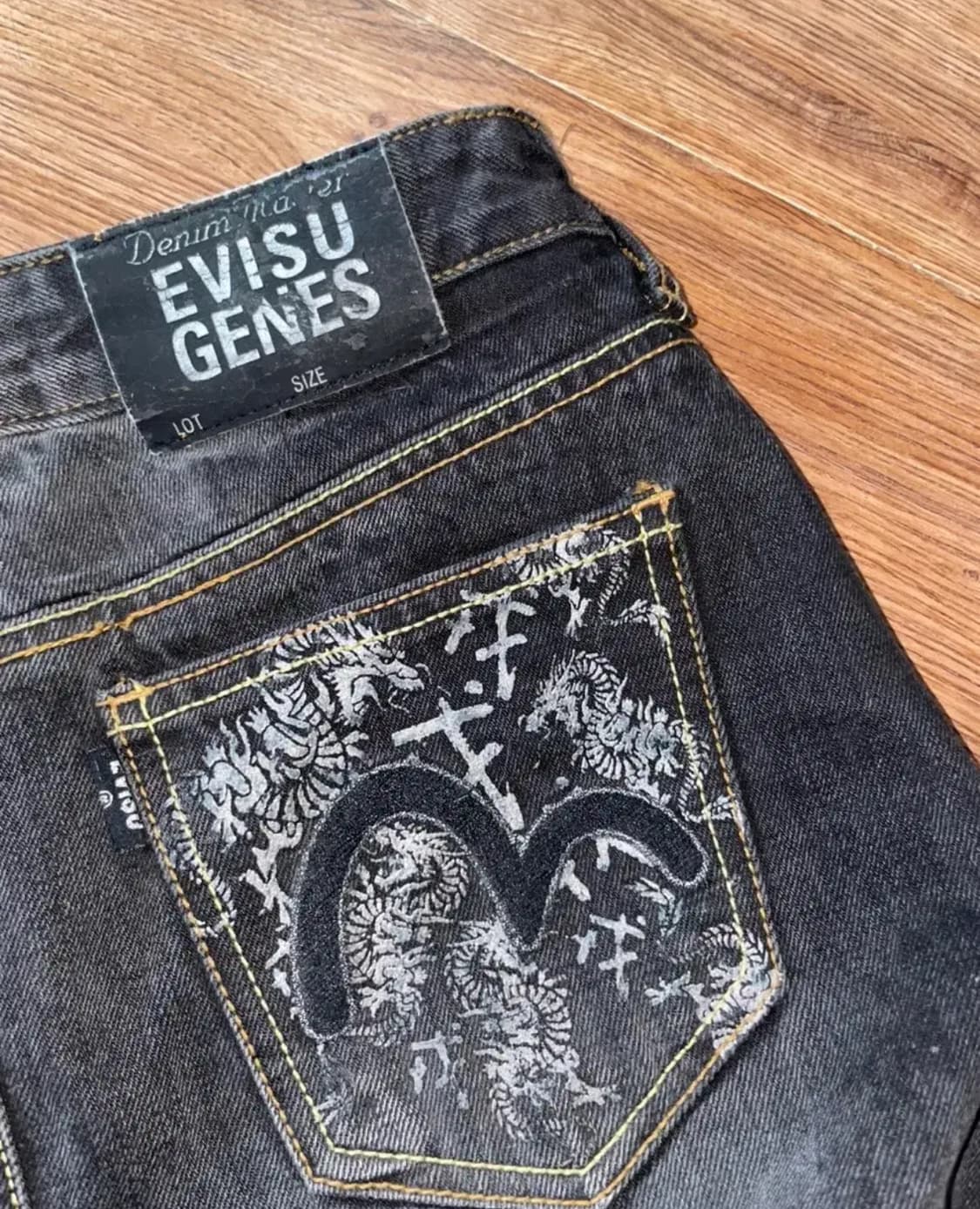 Evisu black denim skirt 상품이미지1