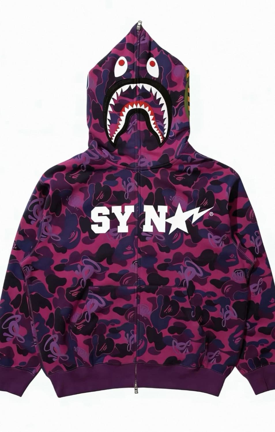 베이프 x 스포티파이 x 시나 월드 바이 센트럴 씨 카모 샤크후드 상품이미지1