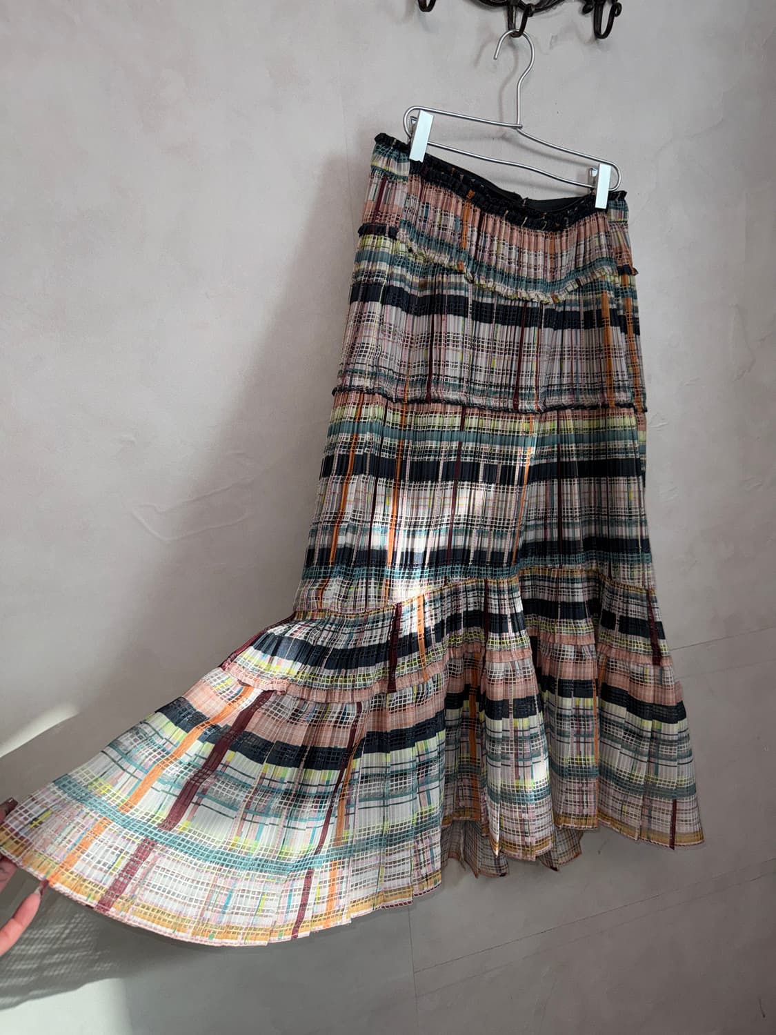 MINE multi color check pleats skirt 상품이미지2