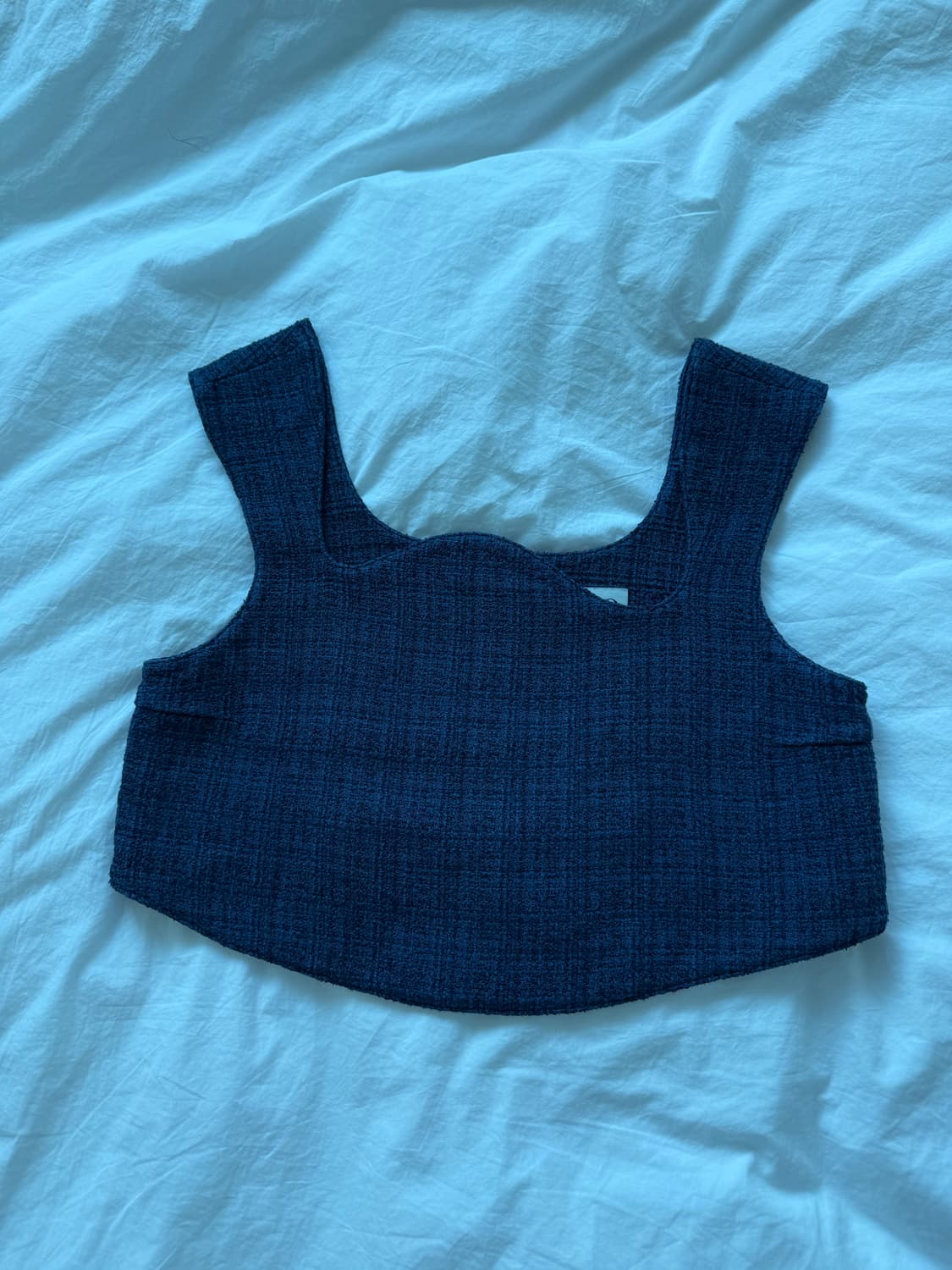 렉토 트위드 커브드 넥 크롭 탑 상품이미지6