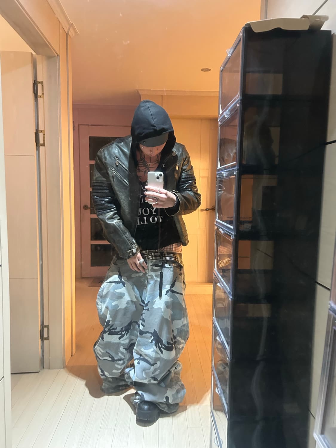 Diesel Sheep Skin Leather Biker Jacket 상품이미지6