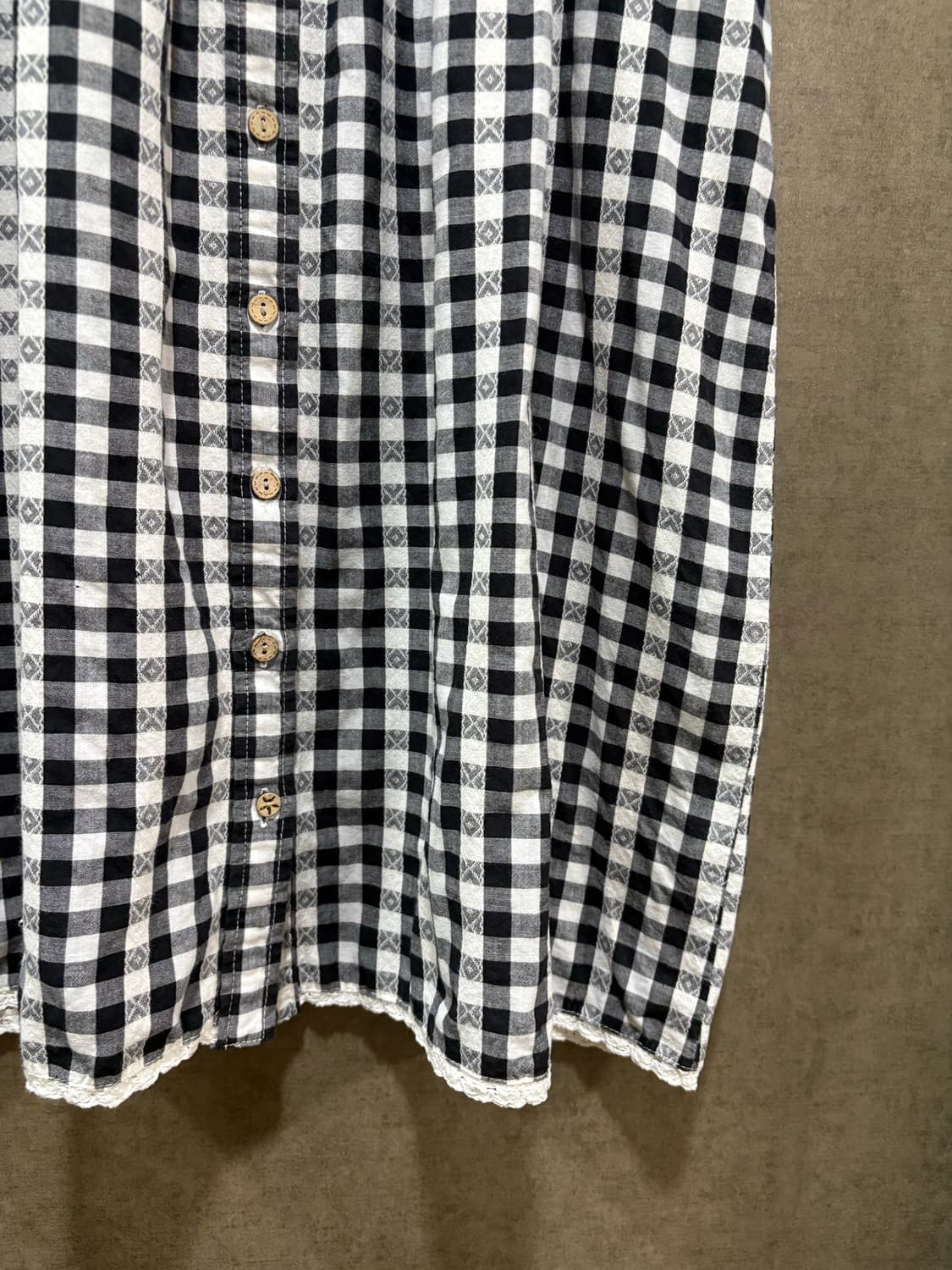 블랙 체크 둥근 카라 원피스 상품이미지8