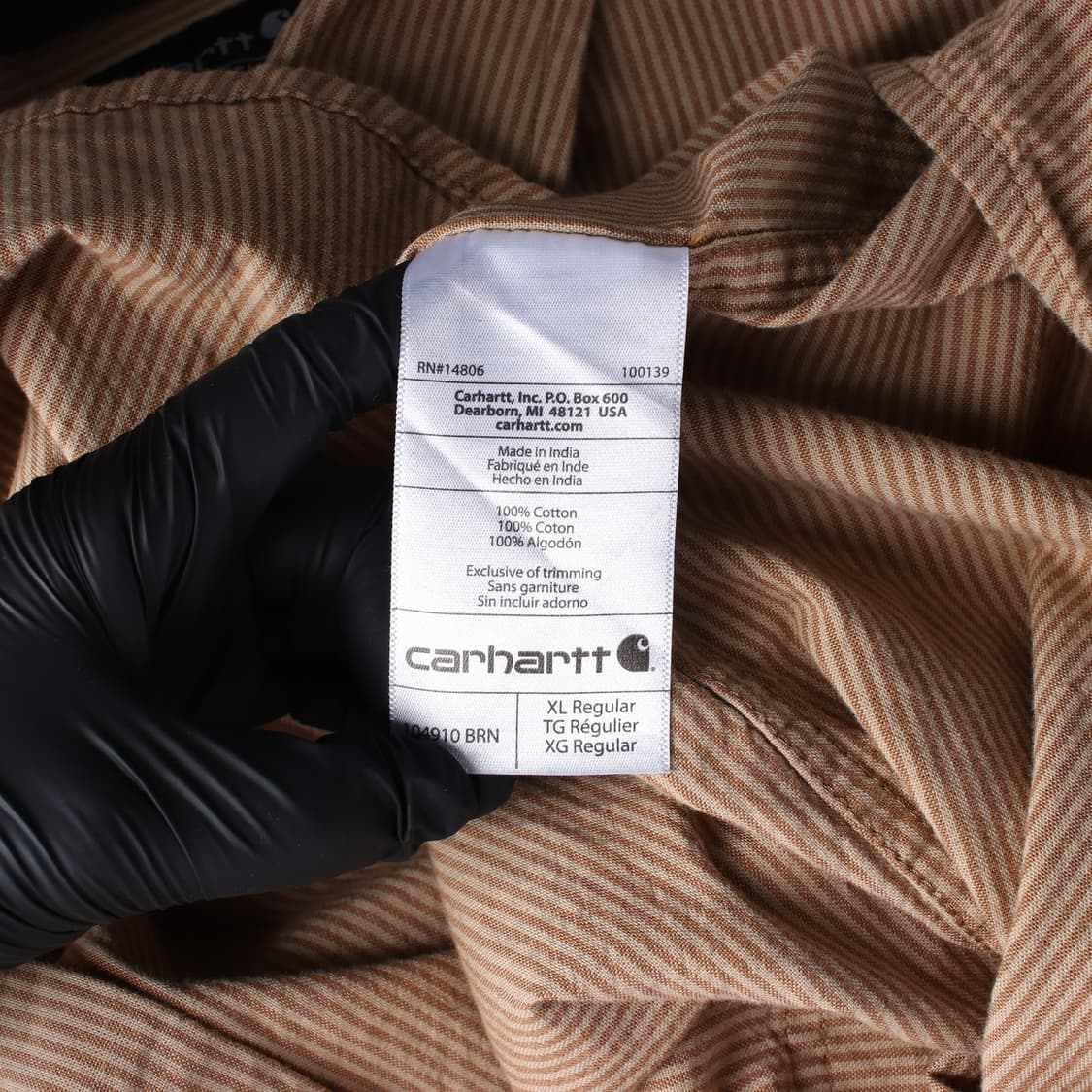 칼하트 스트라이프 셔츠 브라운 XL 상품이미지6