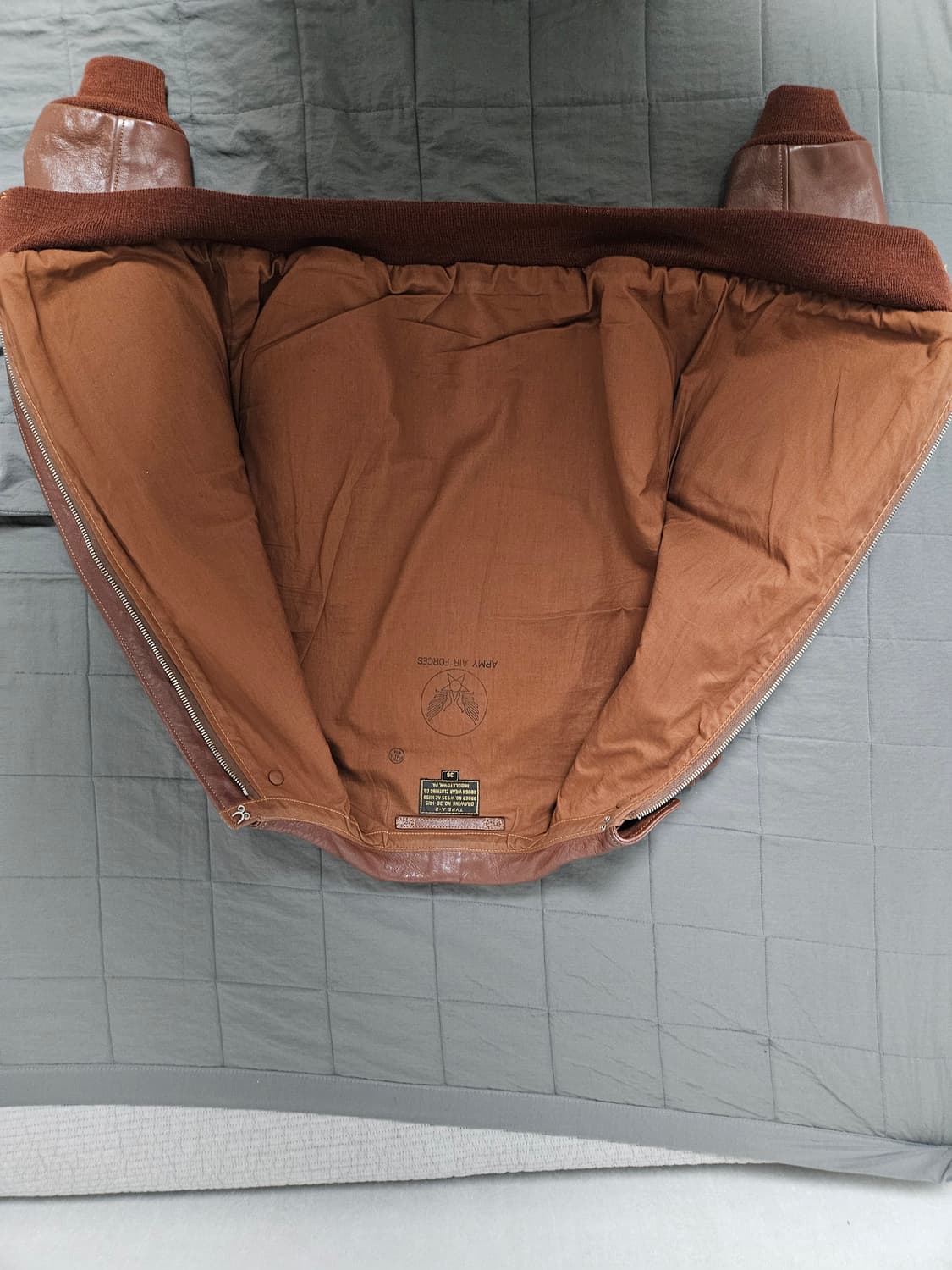 (실측있음)구리얼맥코이 러프웨어 복각 A2 체스트넛 브라운 36사이즈 상품이미지2