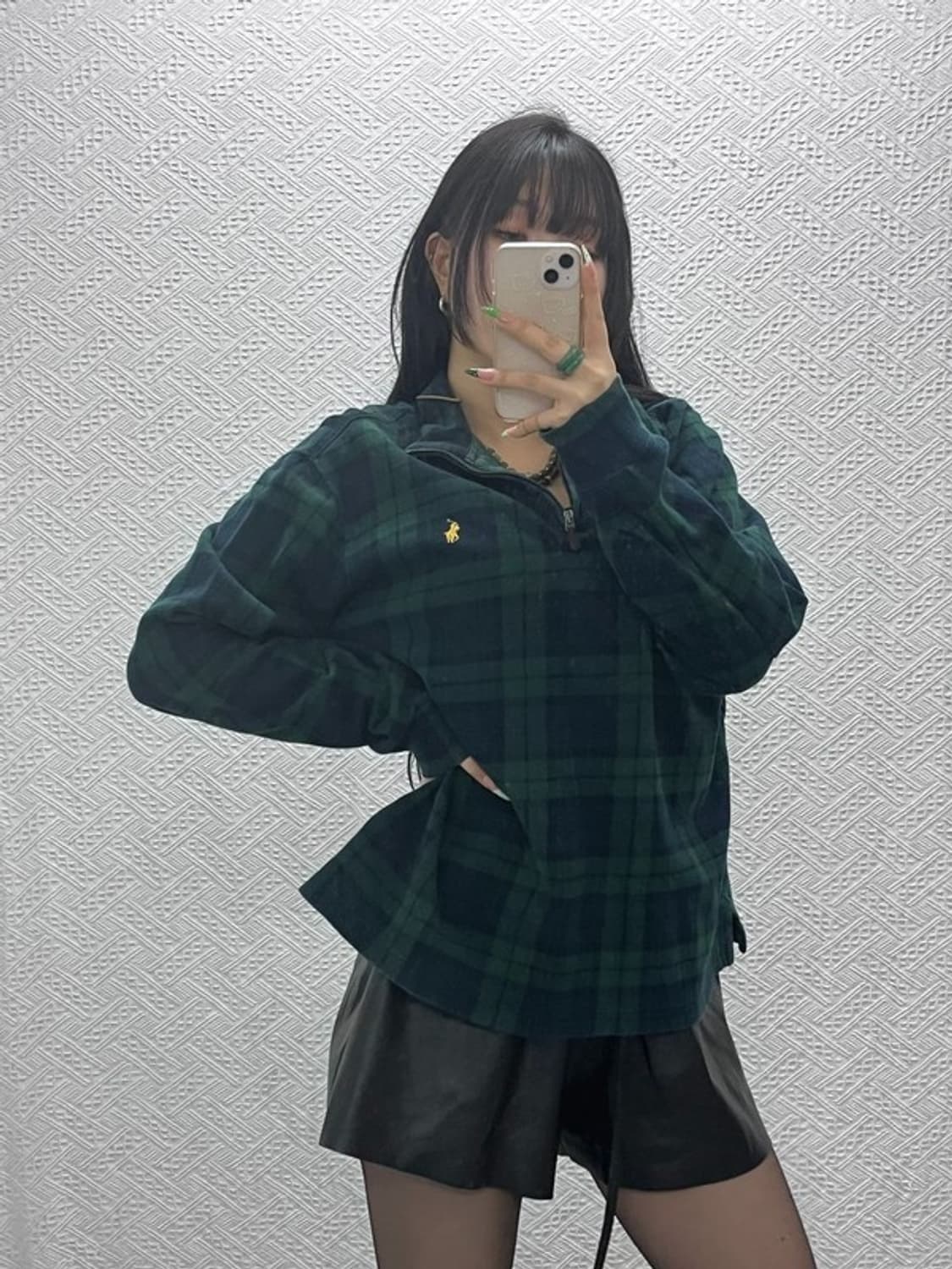 폴로 랄프로렌 블랙와치 반집업 타탄체크 맨투맨 M C09041 상품이미지1