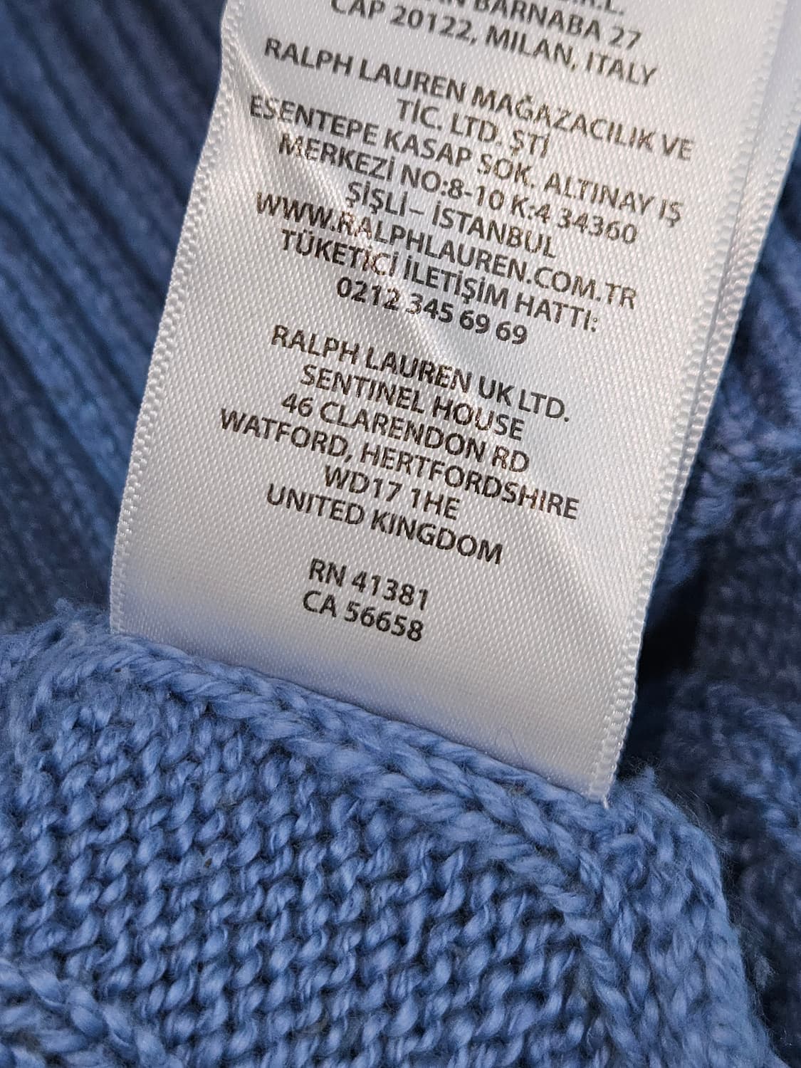 폴로 랄프로렌 신형 케이블니트 꽈배기 스카이블루 QR정품 남성 M 상품이미지5