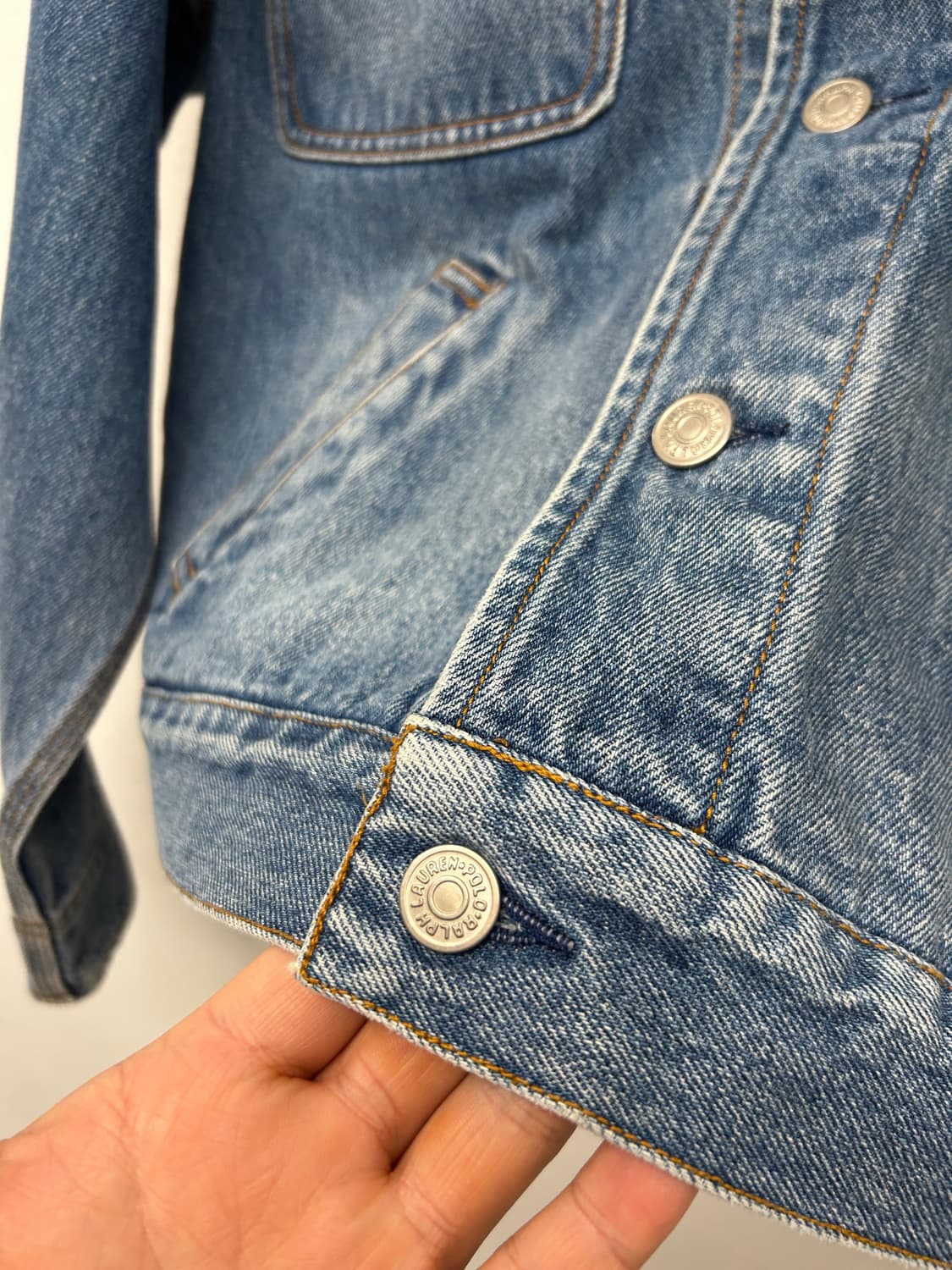 90s USA 폴로 랄프러렌 컨트리 성조기 데님 자켓 상품이미지7