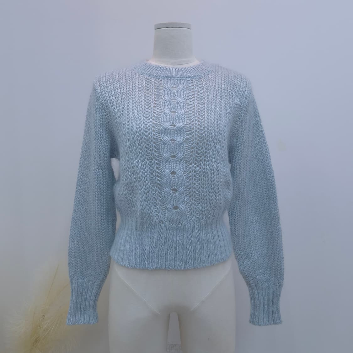 일본제 실크울  꽈배기 니트 스웨터 상품이미지1