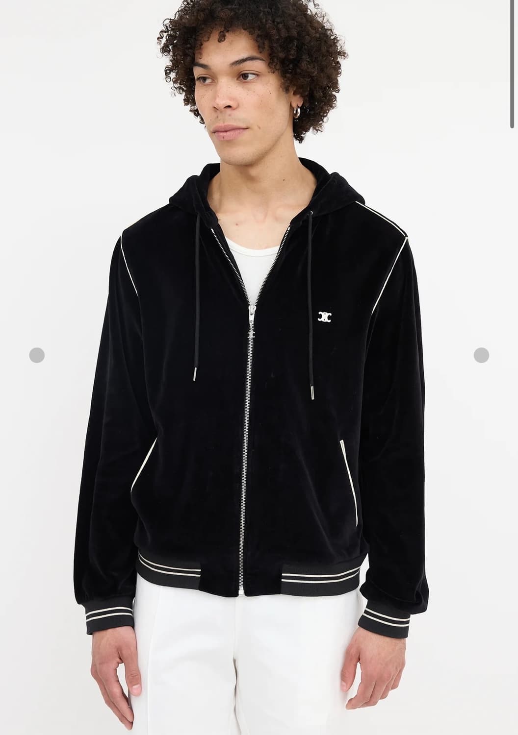 (A+/L) / 셀린느 트리오페 벨벳 블랙 후드집업 상품이미지9