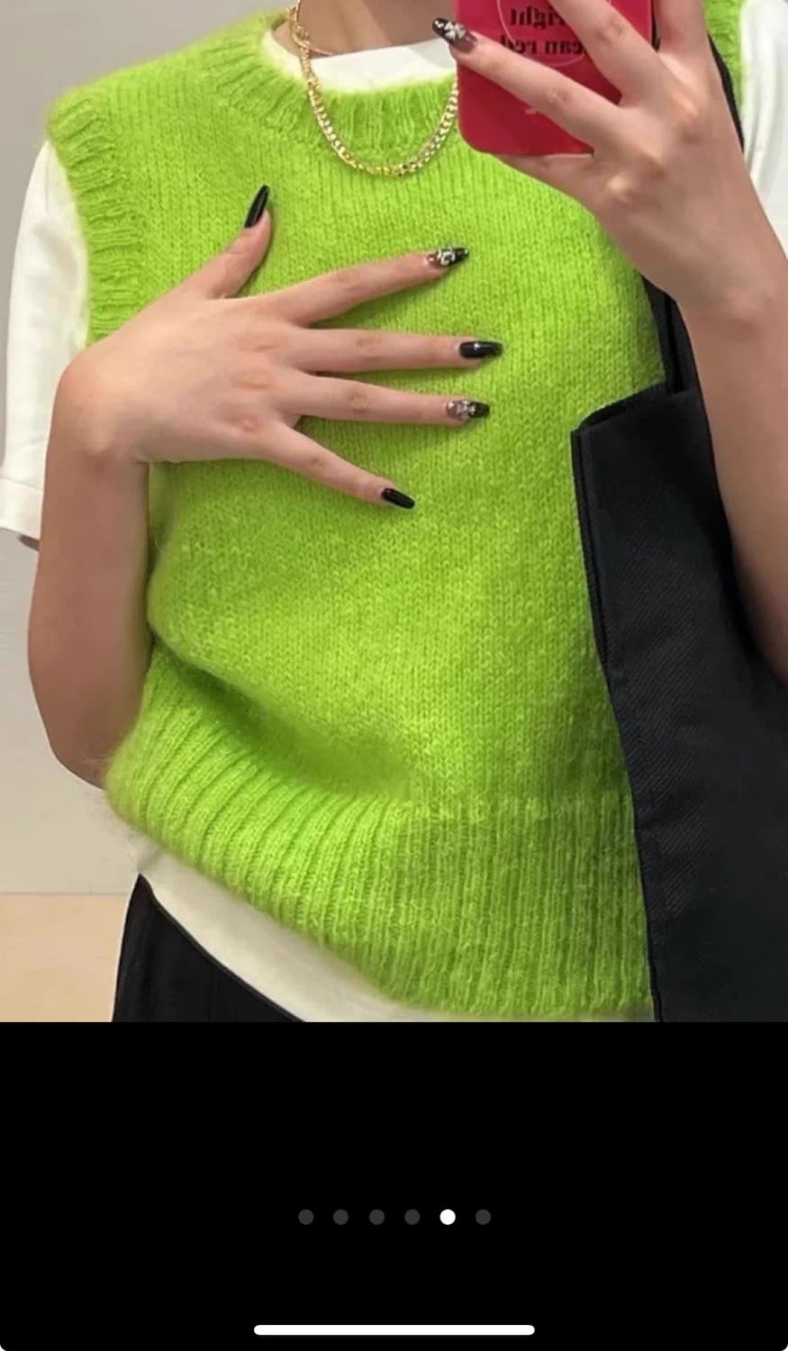 COS 코스 연두색 모헤어 베스트 M 상품이미지5