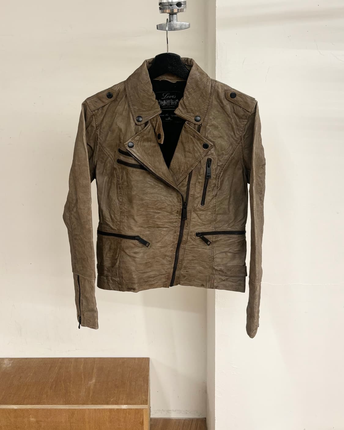 리바이스 브라운 모토 레더 자켓 상품이미지1