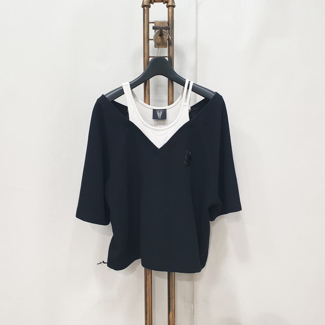 라이프워크 여성 와플 레이어드 숏 반팔 티셔츠 F 상품이미지1