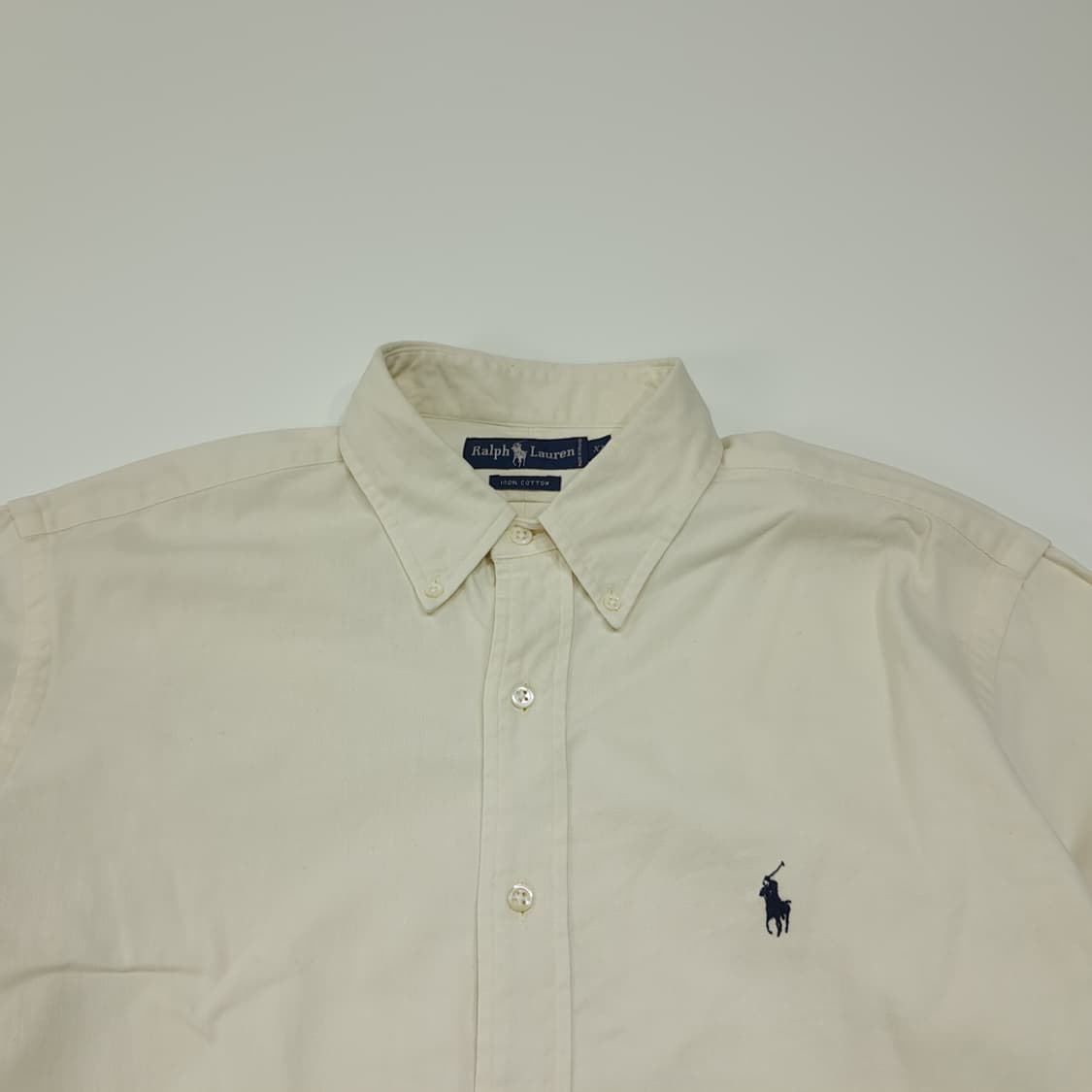 CL925 XL 폴로 90s 싱가포르판 버튼다운 크림화이트 셔츠 남방 상품이미지2