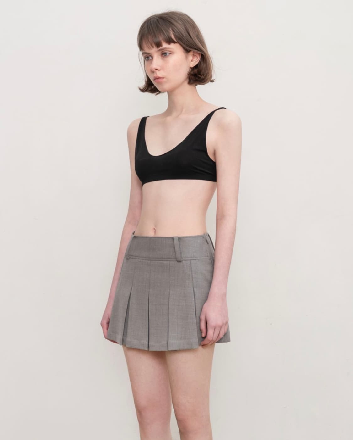 더오유 BASIC PLEATS SKIRT (GREY) 상품이미지2