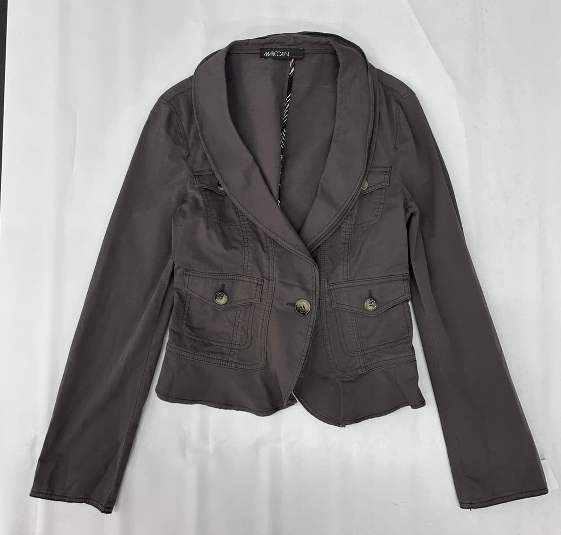 MARCCAIN 프릴 블레이저 자켓 브라운 차콜  일본 빈티지 정장 상품이미지2