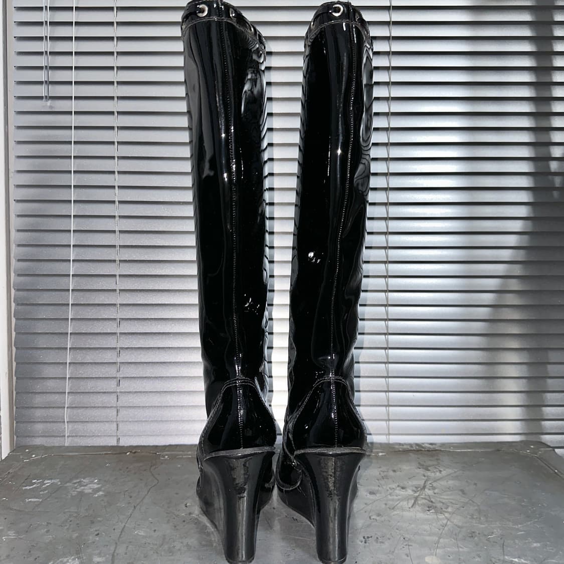 00s 빈티지 마이클 코어스 코셋 리본 웨지 롱 부츠 상품이미지4