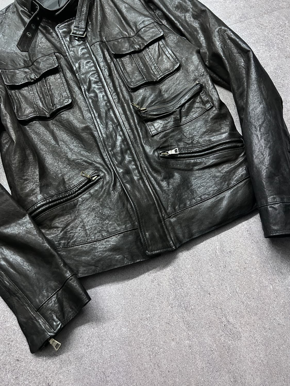 멀티 포켓 이탈리안 램스킨 레더 자켓 상품이미지6