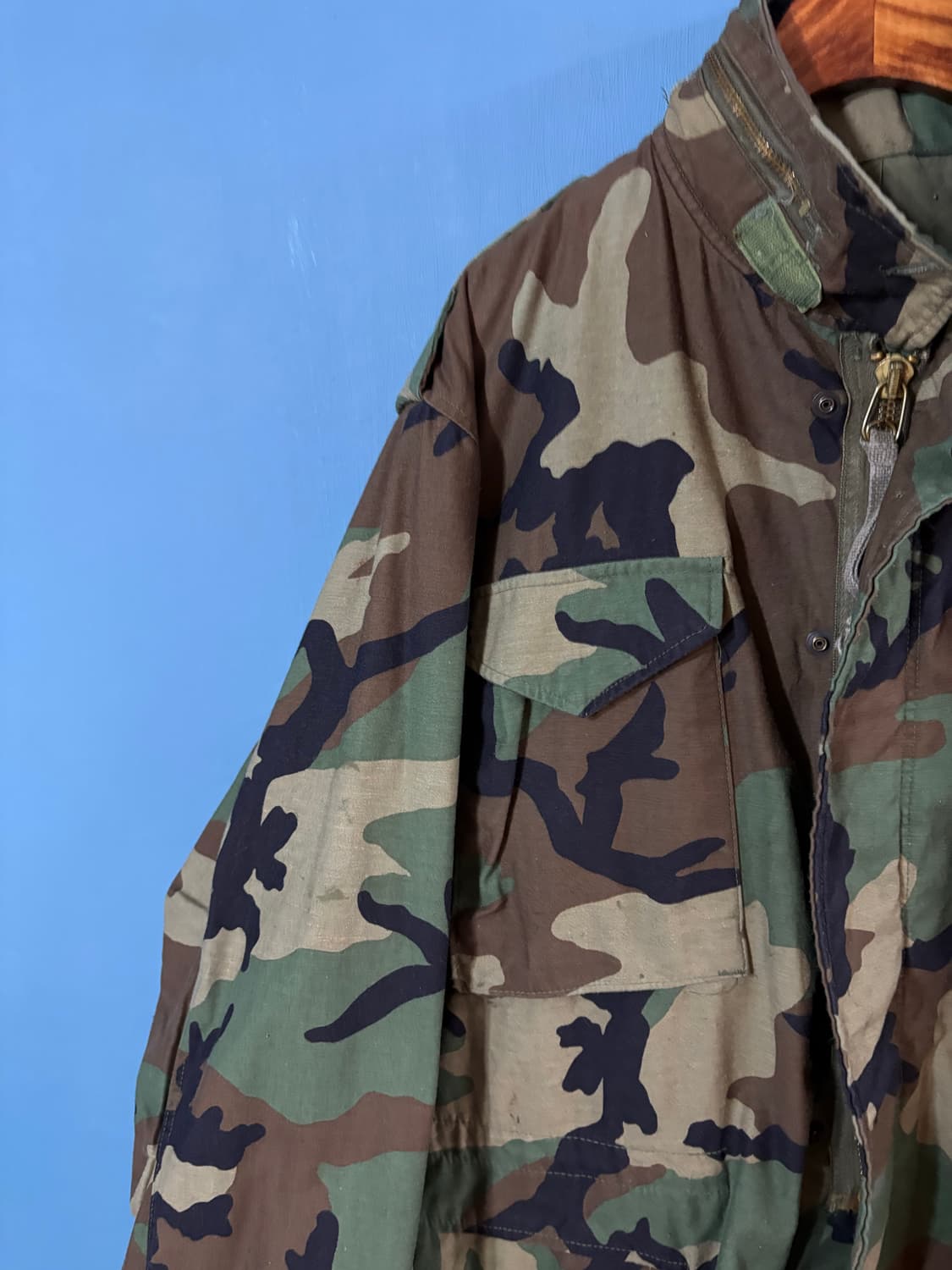 80‘s U.S Army Woodland Camo M-65 Field  상품이미지5