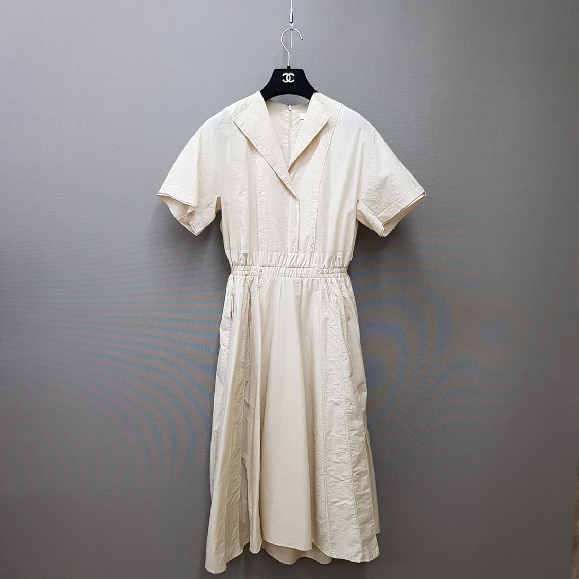 한섬 SJS 2022 스모킹 밴딩 반팔 플레어 원피스 76-90-155 상품이미지1